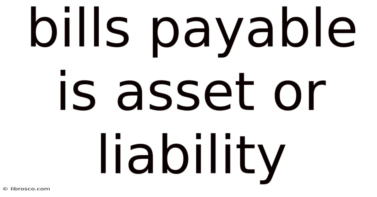 Bills Payable Is Asset Or Liability
