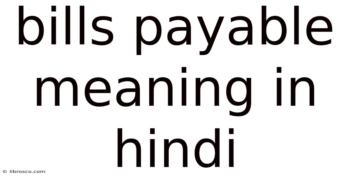 Bills Payable Meaning In Hindi Bills Payable Meaning In Hindi
