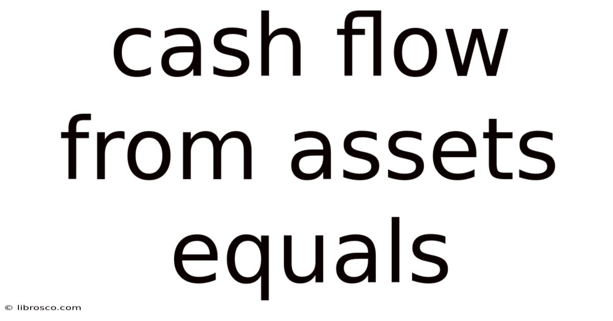 Cash Flow From Assets Equals Cash Flow From Assets Equals