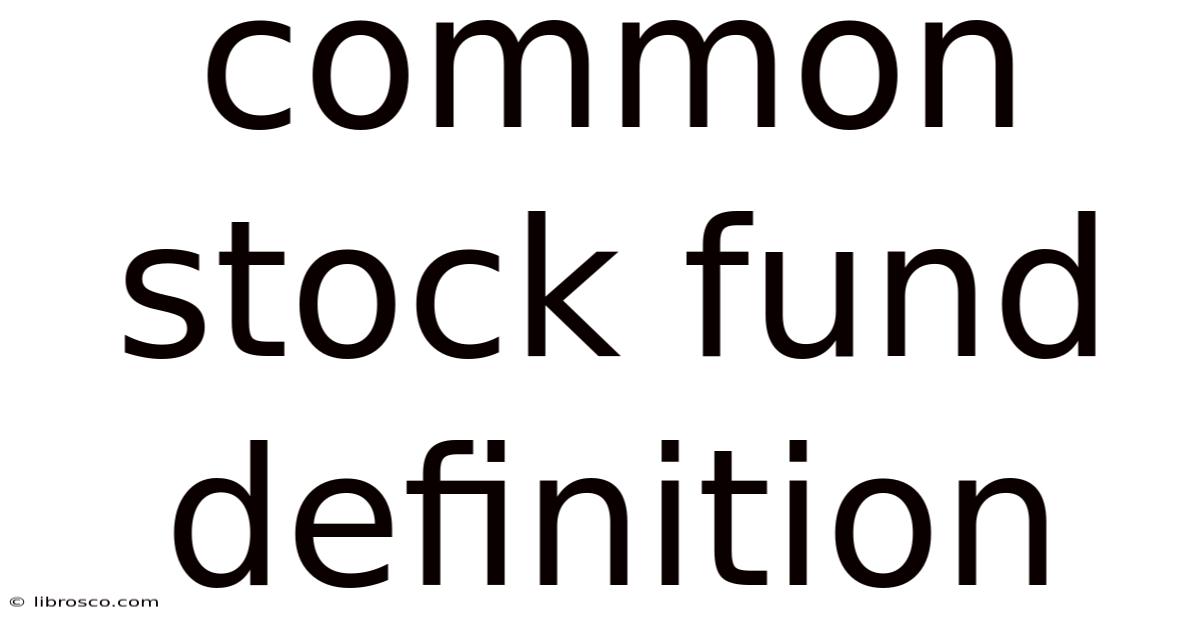 Common Stock Fund Definition Common Stock Fund Definition