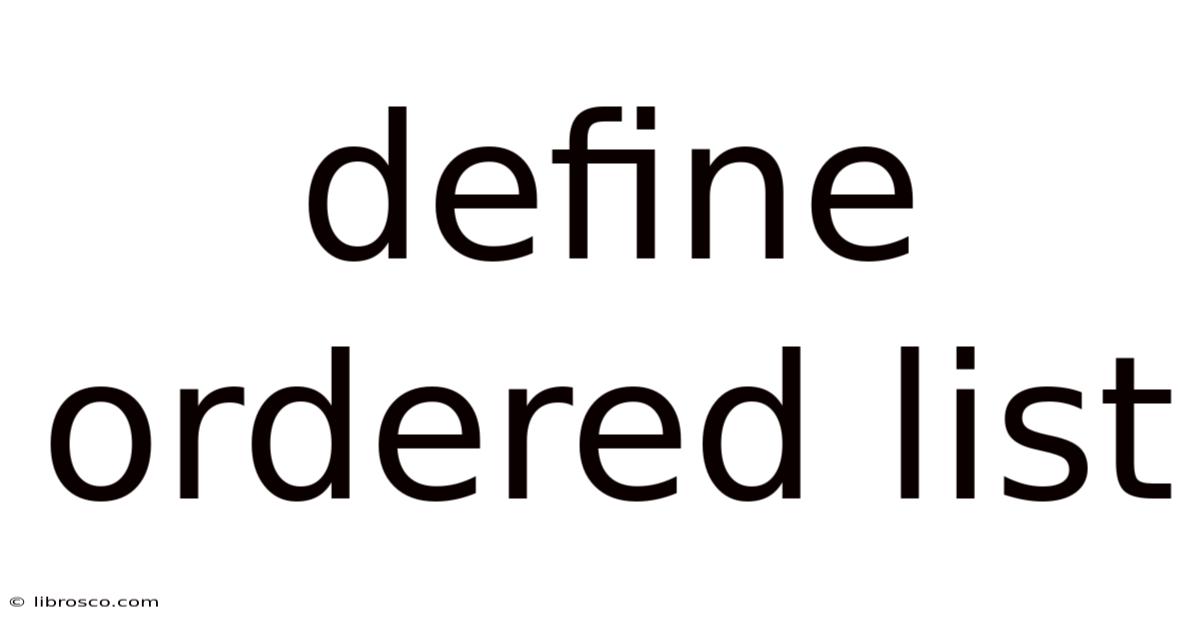 Define Ordered List