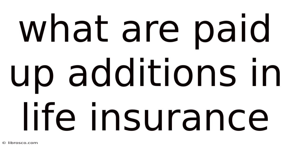 What Are Paid Up Additions In Life Insurance What Are Paid Up Additions In Life Insurance