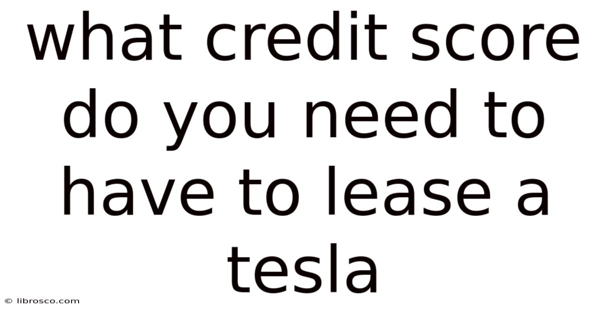 What Credit Score Do You Need To Have To Lease A Tesla What Credit Score Do You Need To Have To Lease A Tesla