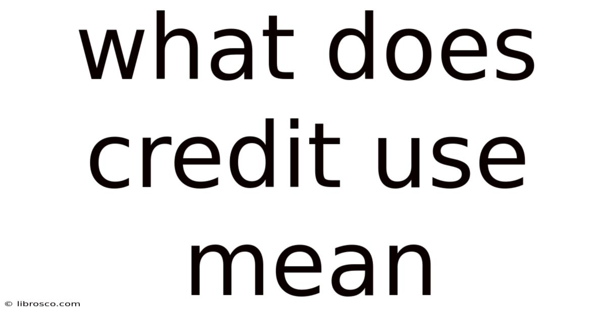 What Does Credit Use Mean What Does Credit Use Mean