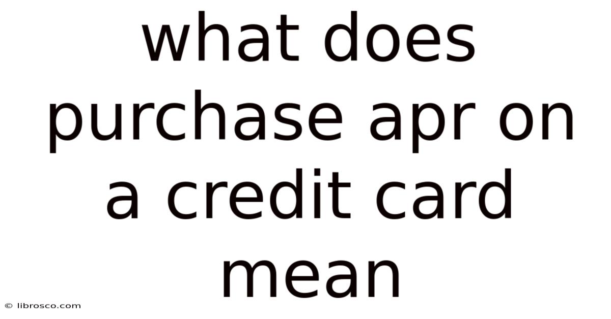 What Does Purchase Apr On A Credit Card Mean What Does Purchase Apr On A Credit Card Mean