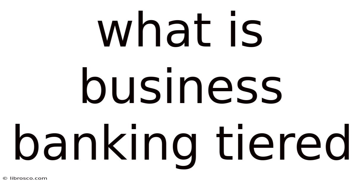 What Is Business Banking Tiered What Is Business Banking Tiered