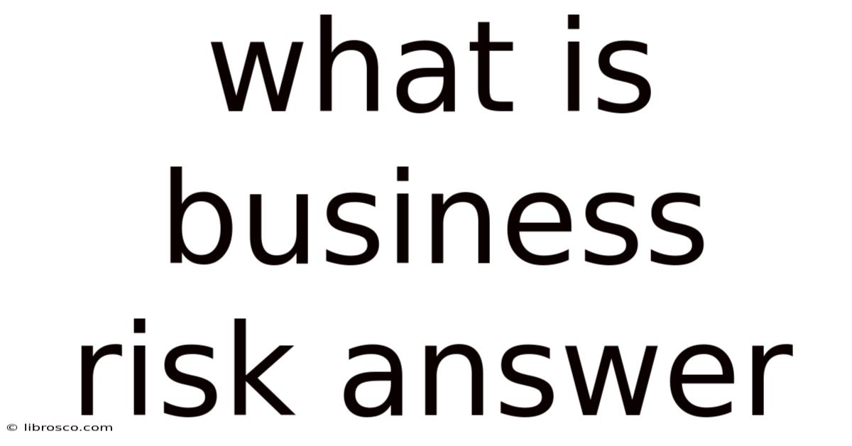 What Is Business Risk Answer