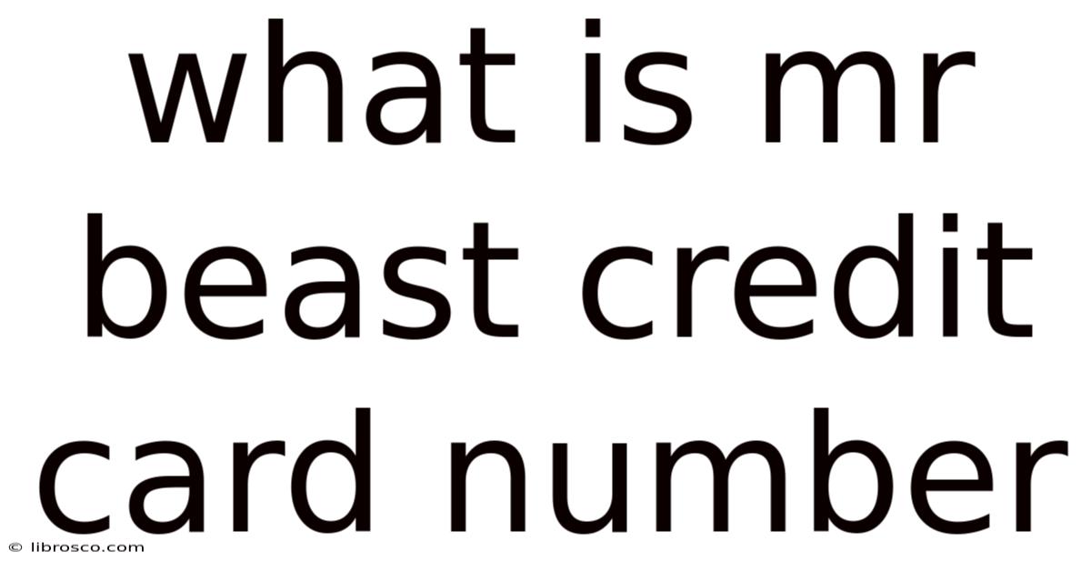 What Is Mr Beast Credit Card Number What Is Mr Beast Credit Card Number