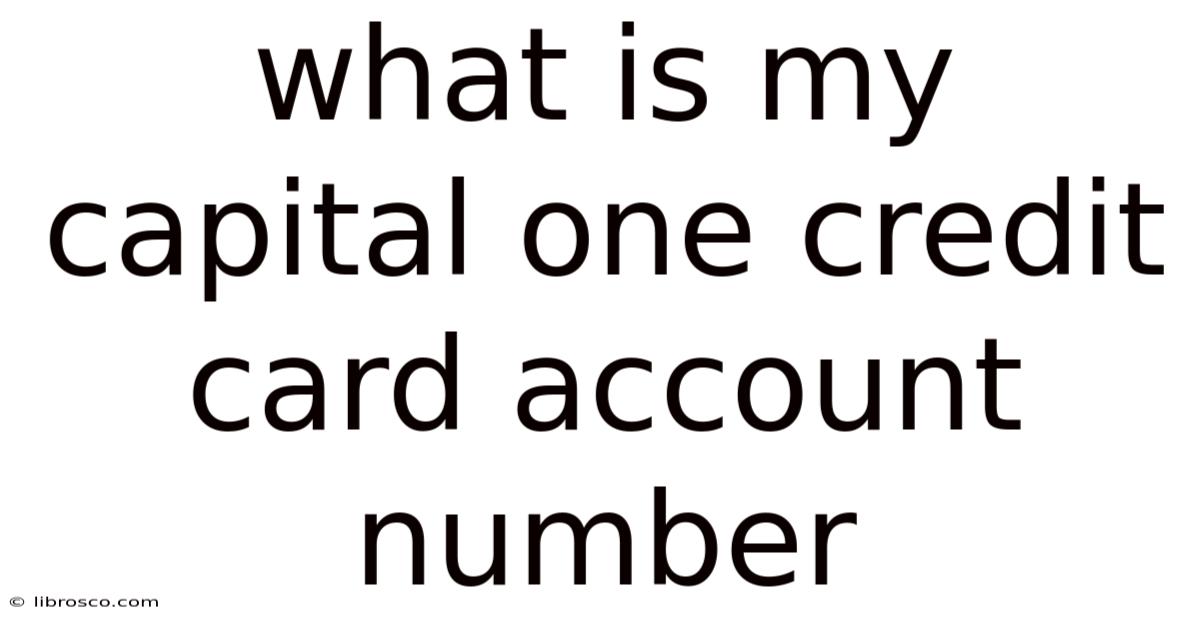 What Is My Capital One Credit Card Account Number What Is My Capital One Credit Card Account Number