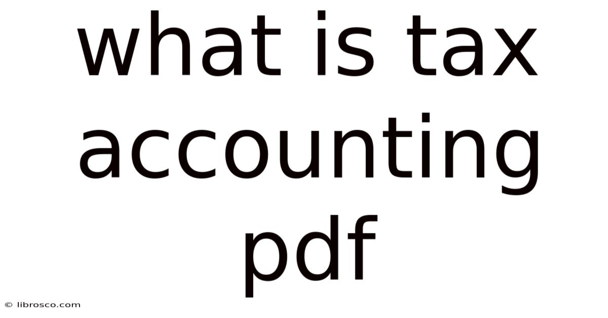 What Is Tax Accounting Pdf