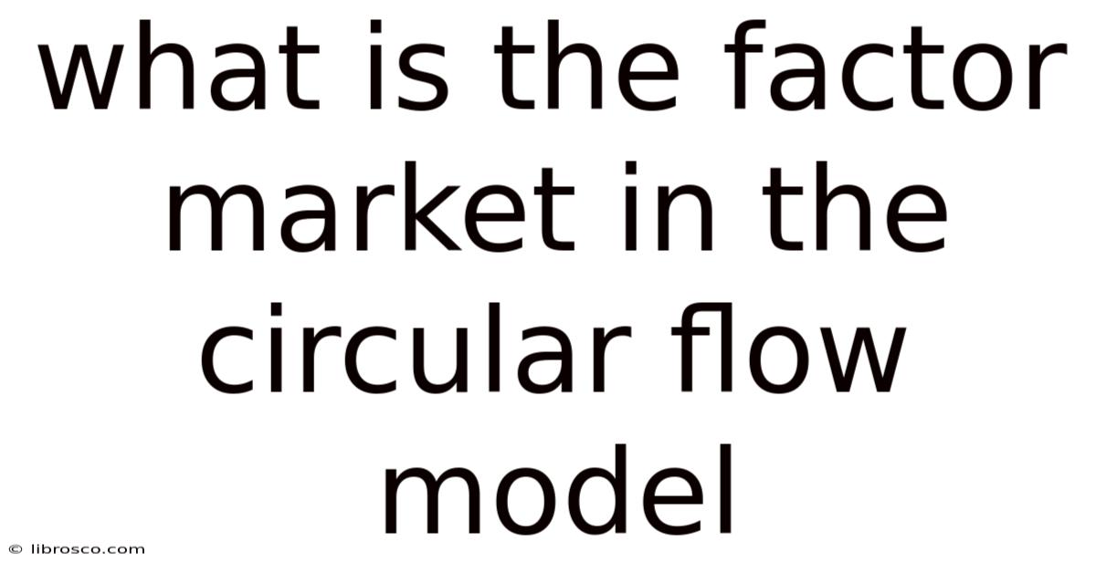 What Is The Factor Market In The Circular Flow Model
