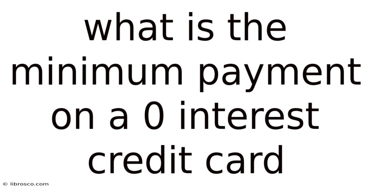 What Is The Minimum Payment On A 0 Interest Credit Card What Is The Minimum Payment On A 0 Interest Credit Card